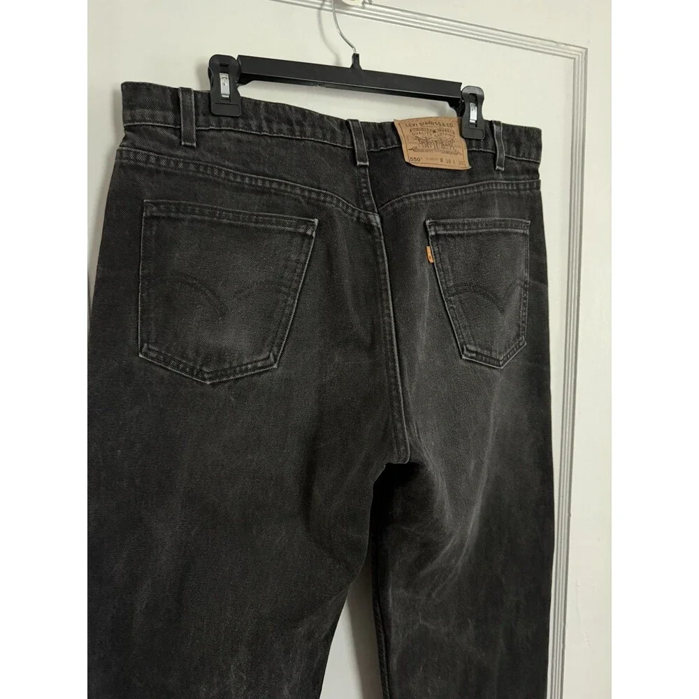 Levi's 550 Men's Black Dark Wash Denim Jeans Relaxed Fit Straight USA Made